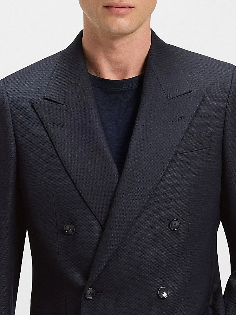 Beckham x Boss Double-Breasted Blazer in Stretch Wool