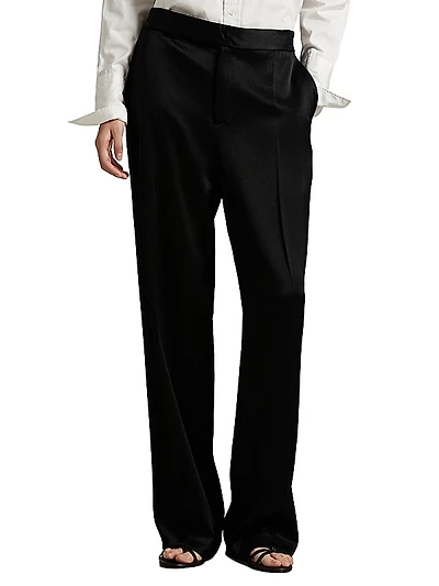 Crepe-Back Satin Straight-Fit Pants