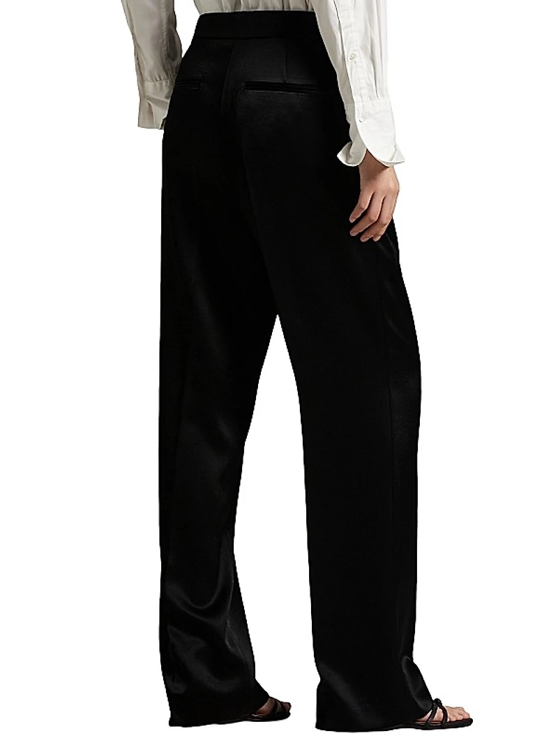 Crepe-Back Satin Straight-Fit Pants