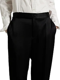 Crepe-Back Satin Straight-Fit Pants