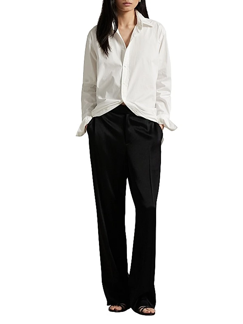 Crepe-Back Satin Straight-Fit Pants