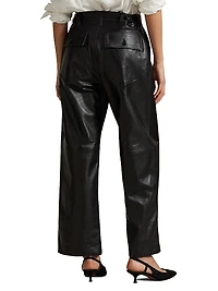 Cropped Wide-Leg Leather Pants