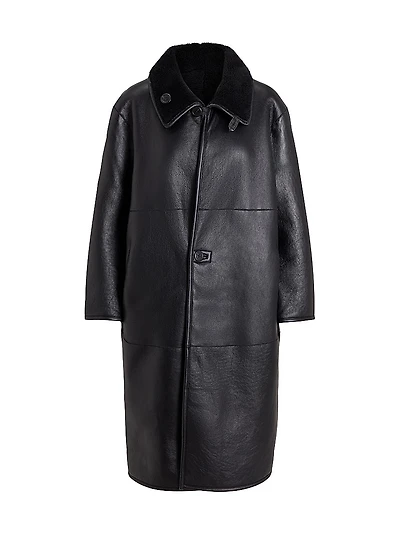Shearling & Leather Oversized Coat