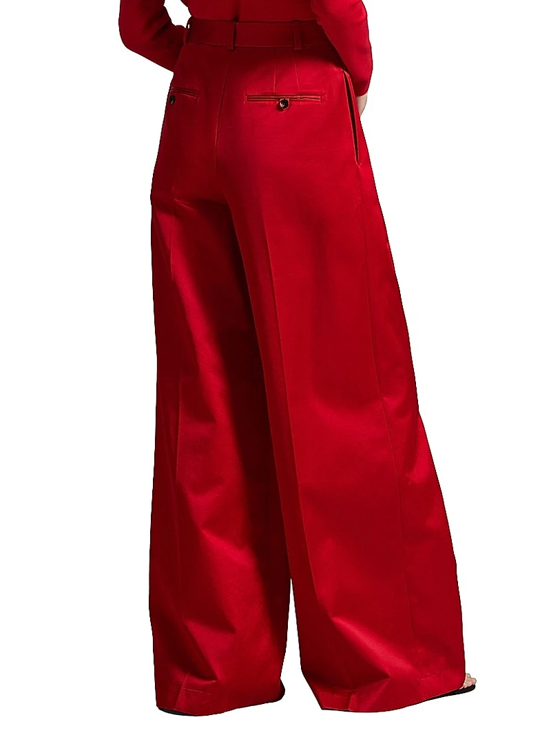Pleated High-Rise Wide-Leg Pants