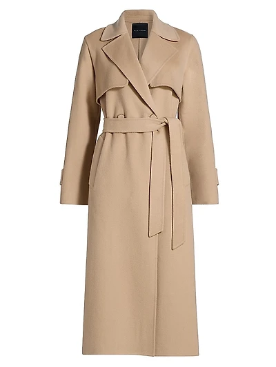 Ren Wool Double-Breasted Trench Coat