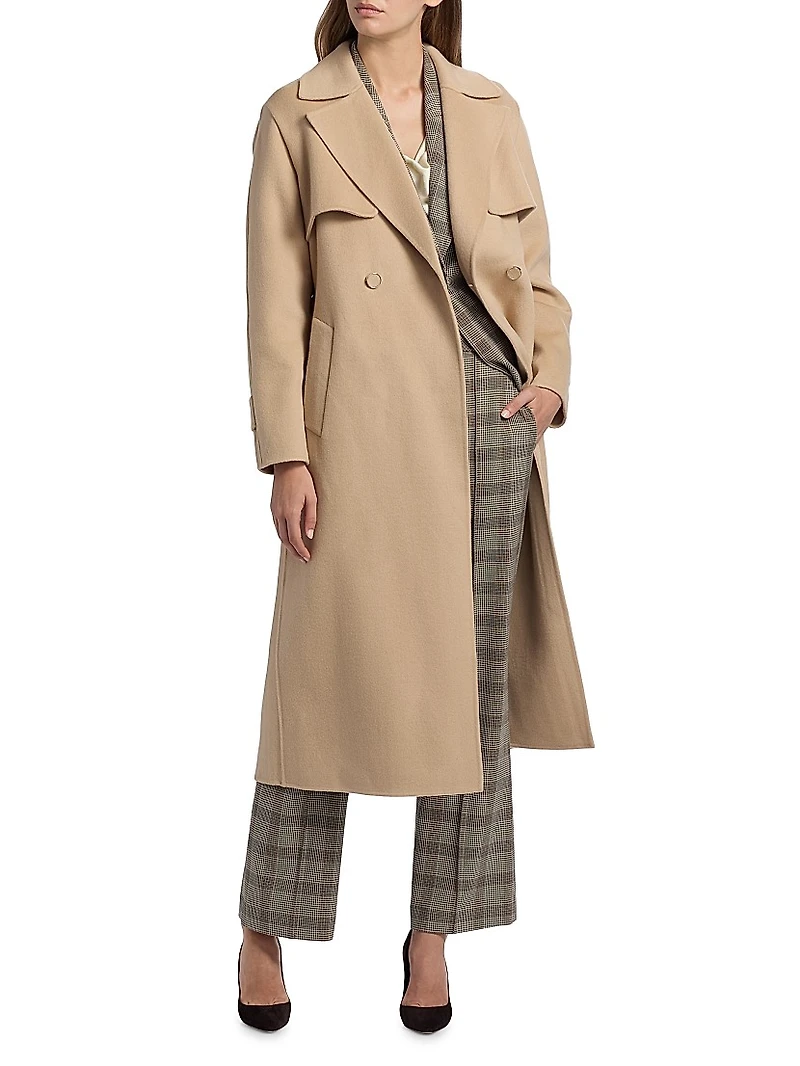 Ren Wool Double-Breasted Trench Coat