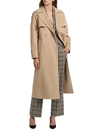 Ren Wool Double-Breasted Trench Coat
