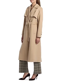 Ren Wool Double-Breasted Trench Coat