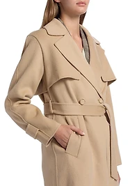 Ren Wool Double-Breasted Trench Coat