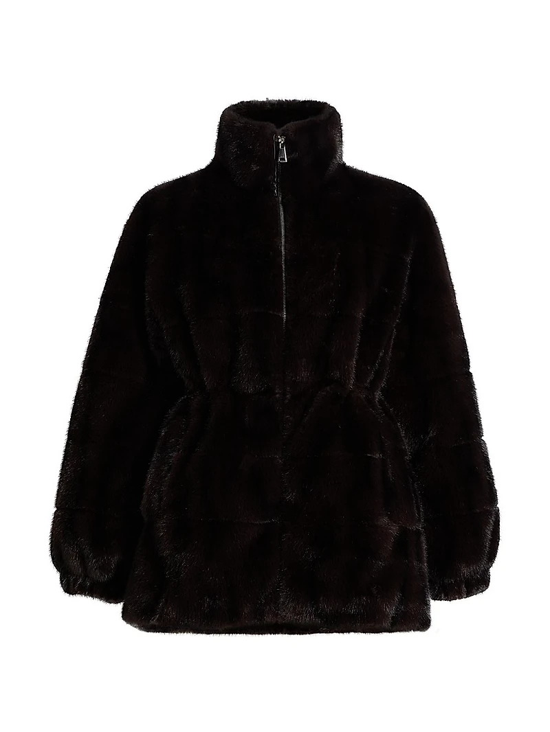The Eliana Faux- Fur Zip-Front Coat