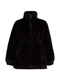 The Eliana Faux- Fur Zip-Front Coat