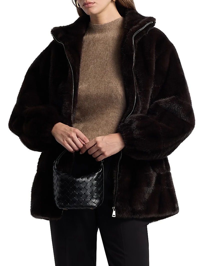 The Eliana Faux- Fur Zip-Front Coat