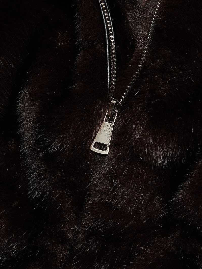The Eliana Faux- Fur Zip-Front Coat