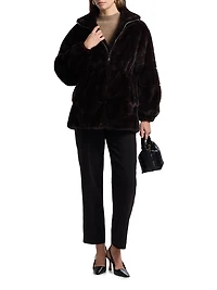 The Eliana Faux- Fur Zip-Front Coat