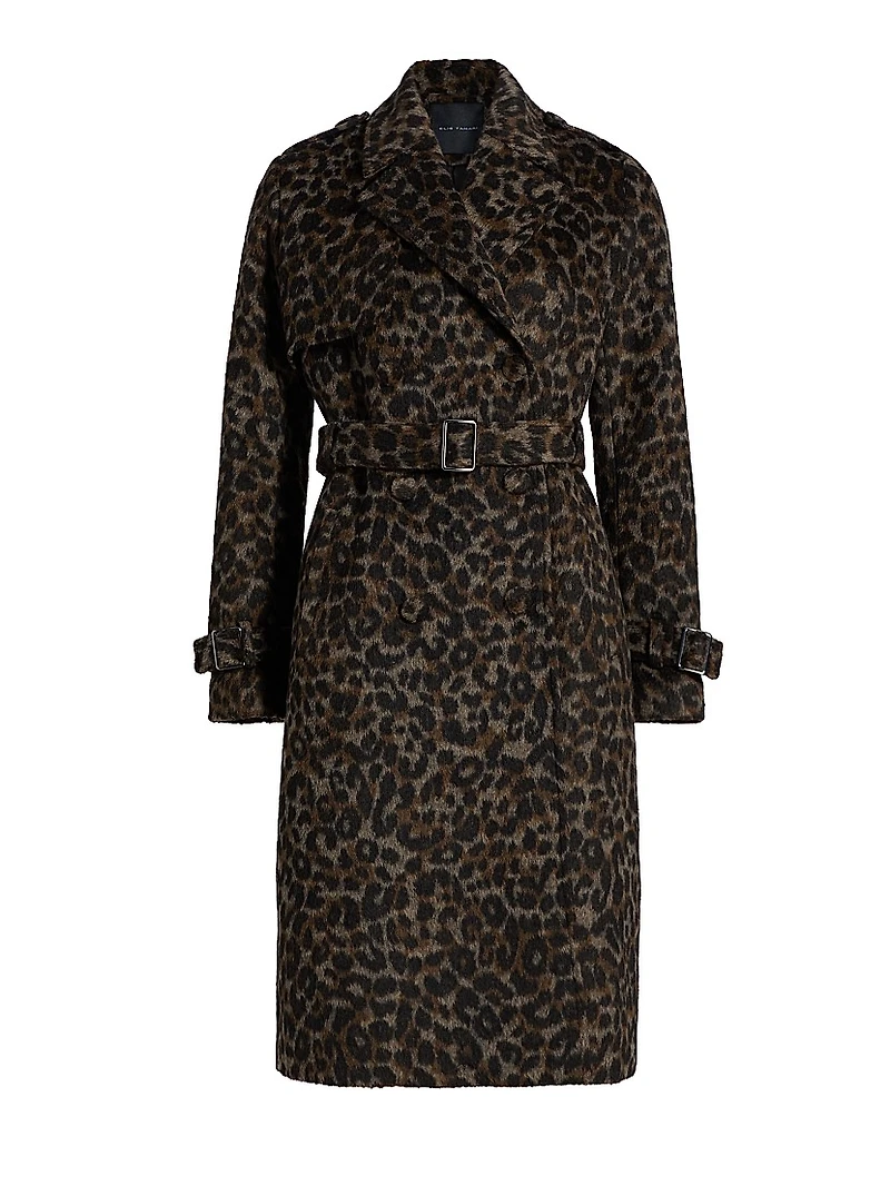 Courtney Leopard-Print Belted Coat