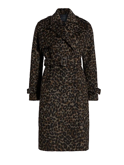 Courtney Leopard-Print Belted Coat