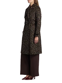 Courtney Leopard-Print Belted Coat