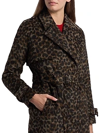 Courtney Leopard-Print Belted Coat