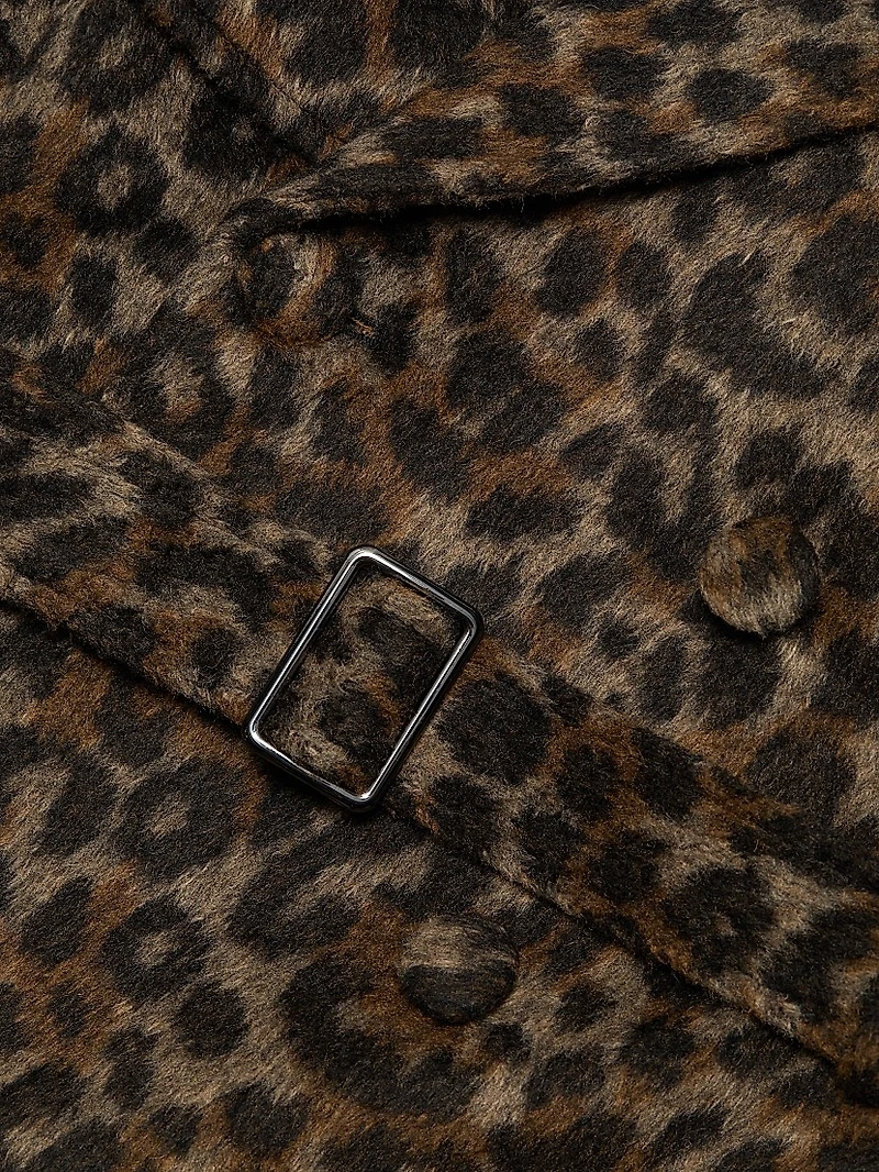 Courtney Leopard-Print Belted Coat