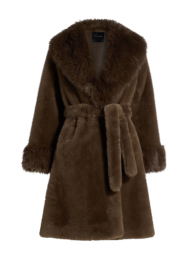 Jones Faux-Fur Shawl-Collar Coat