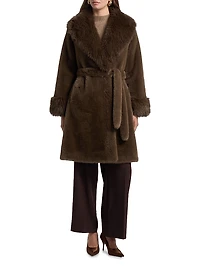 Jones Faux-Fur Shawl-Collar Coat