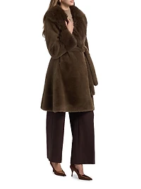 Jones Faux-Fur Shawl-Collar Coat