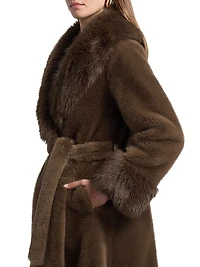 Jones Faux-Fur Shawl-Collar Coat