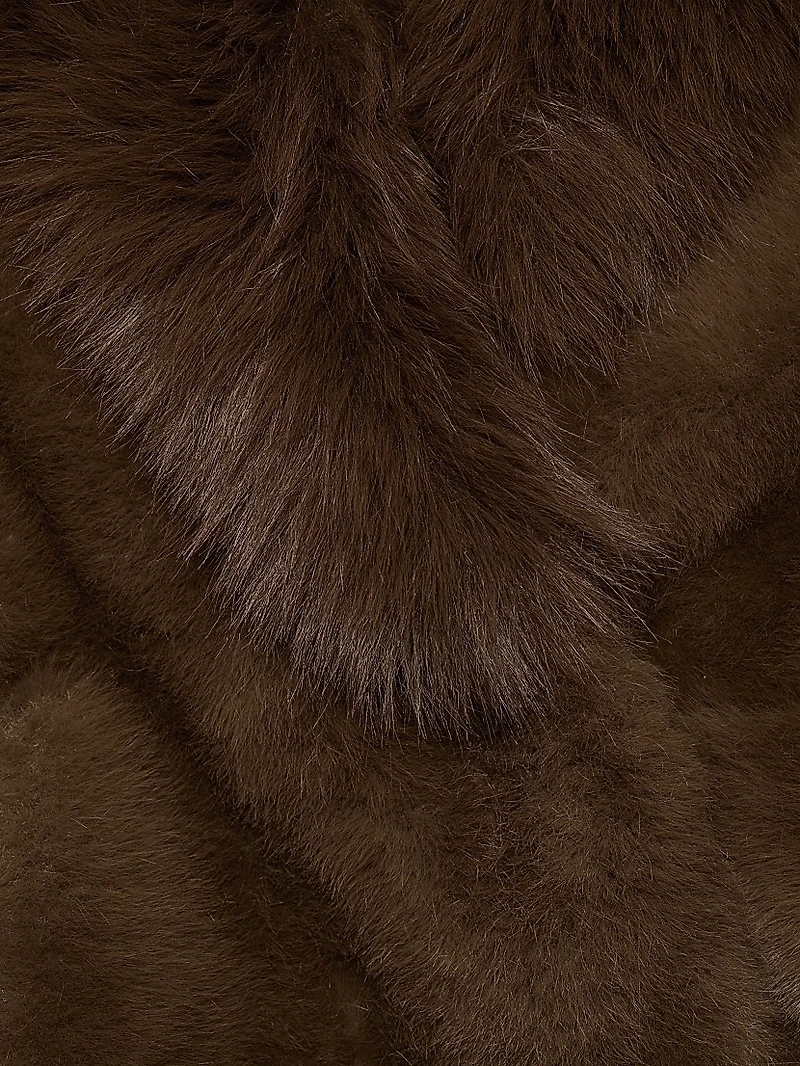 Jones Faux-Fur Shawl-Collar Coat