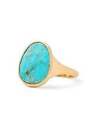 Lunaria Color 18K Yellow Gold & Turquoise Ring