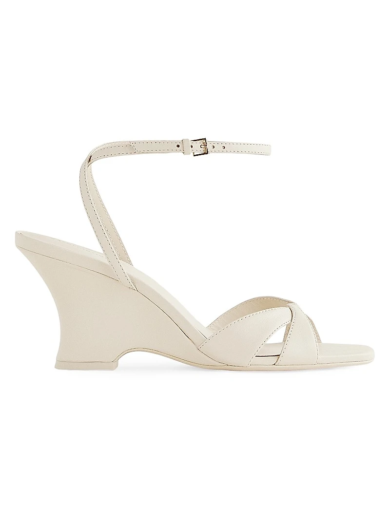 Margot 75MM Leather Wedge Sandals