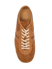 Suede Leather-Trimmed Sneakers