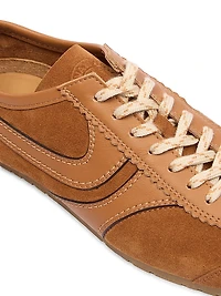 Suede Leather-Trimmed Sneakers
