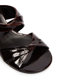 Knotted Leather Wedge Mules