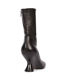 Leather Wedge Booties