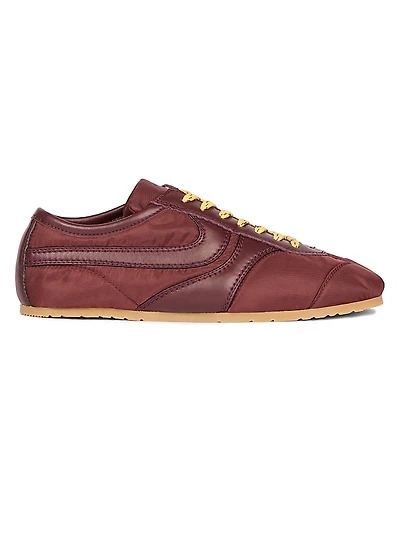 Nylon Leather-Trimmed Sneakers