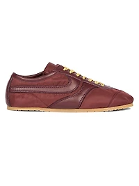 Nylon Leather-Trimmed Sneakers