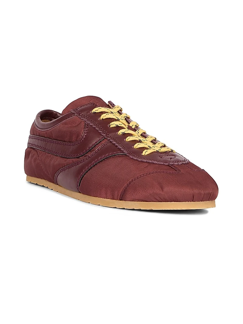 Nylon Leather-Trimmed Sneakers