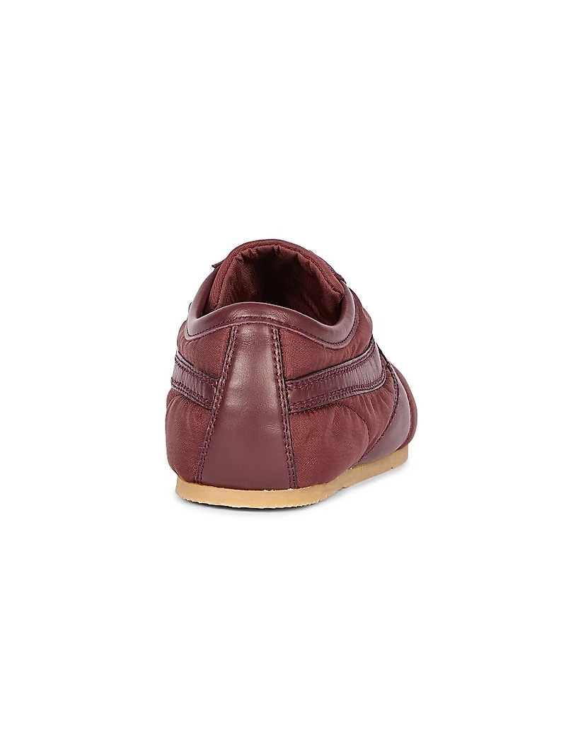 Nylon Leather-Trimmed Sneakers