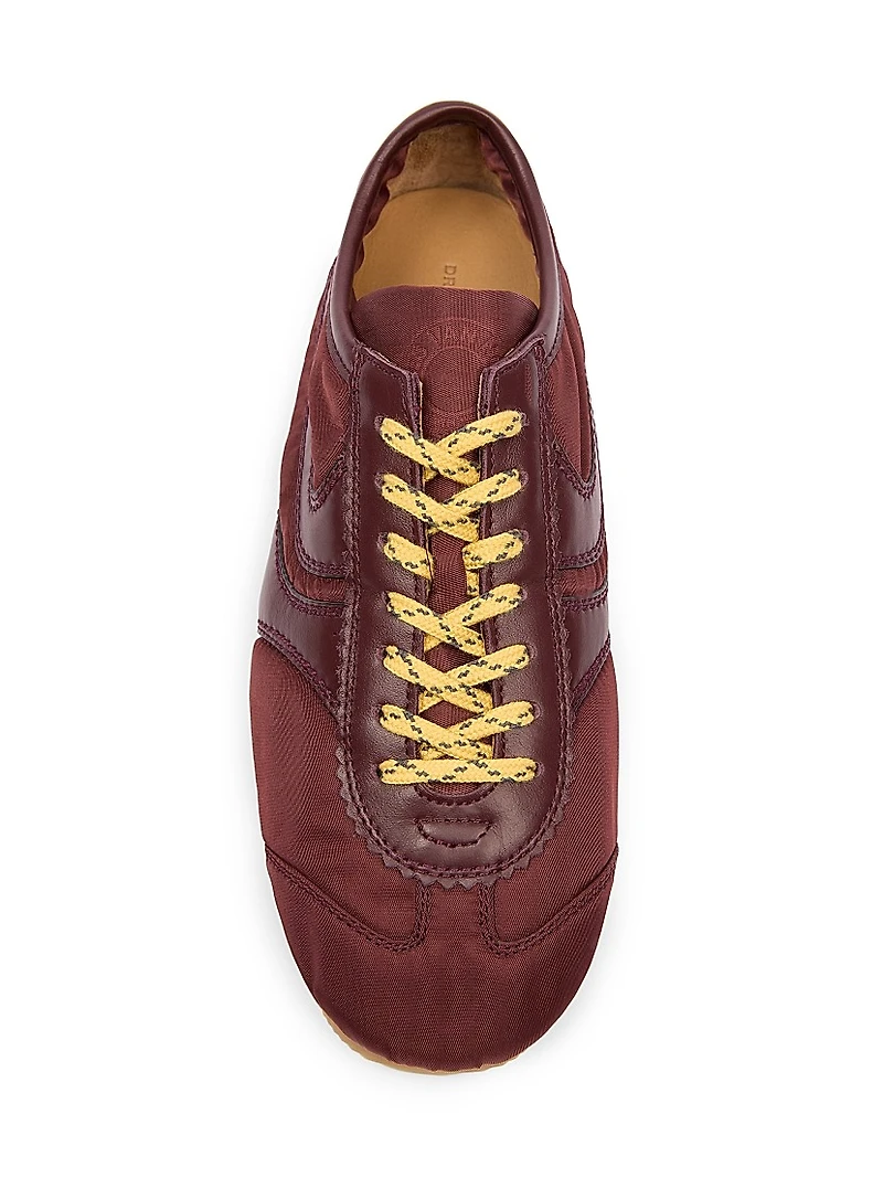 Nylon Leather-Trimmed Sneakers