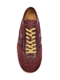Nylon Leather-Trimmed Sneakers