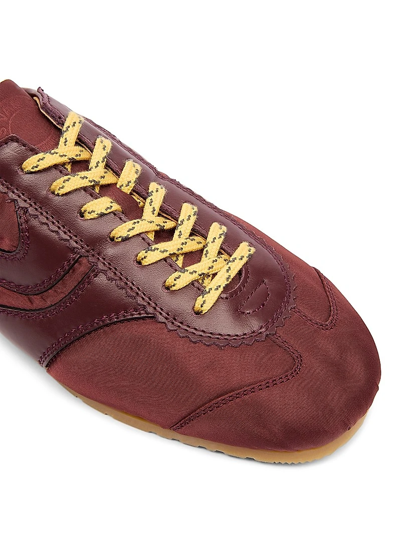 Nylon Leather-Trimmed Sneakers