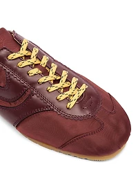Nylon Leather-Trimmed Sneakers