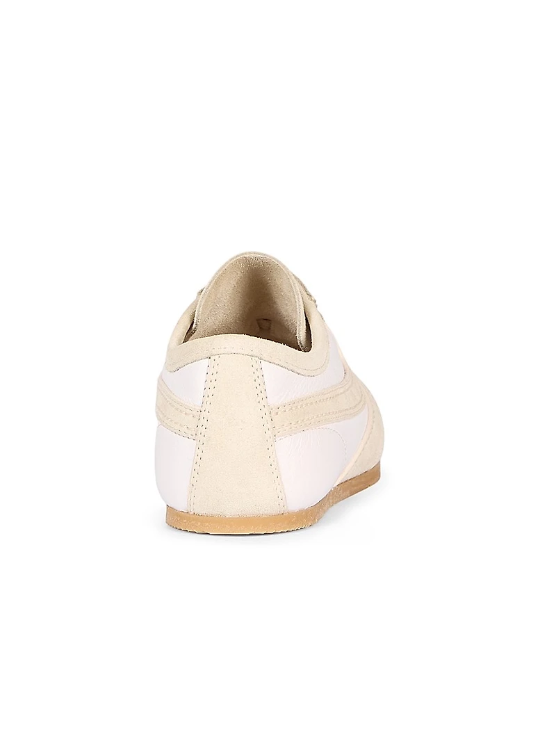 Leather Suede-Trimmed Sneakers
