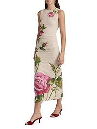 Ariel Floral Mesh Midi-Dress