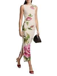 Ariel Floral Mesh Midi-Dress