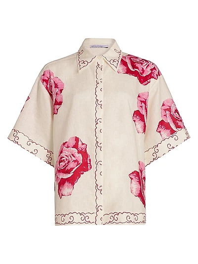 Le Champ Remy Floral Linen Shirt