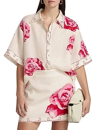 Le Champ Remy Floral Linen Shirt