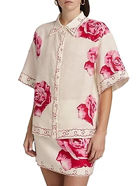 Le Champ Remy Floral Linen Shirt