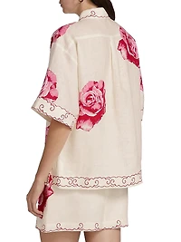Le Champ Remy Floral Linen Shirt
