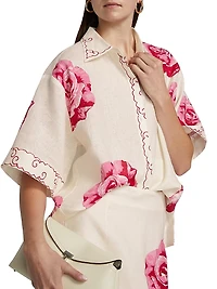 Le Champ Remy Floral Linen Shirt